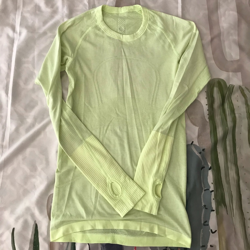 Neon-lemon lululemon long sleeve
